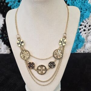 Elegant Gold and Black Women's Necklace